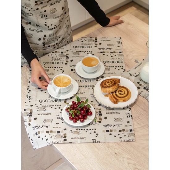 Colourful half-linen kitchen towel "Coffee"